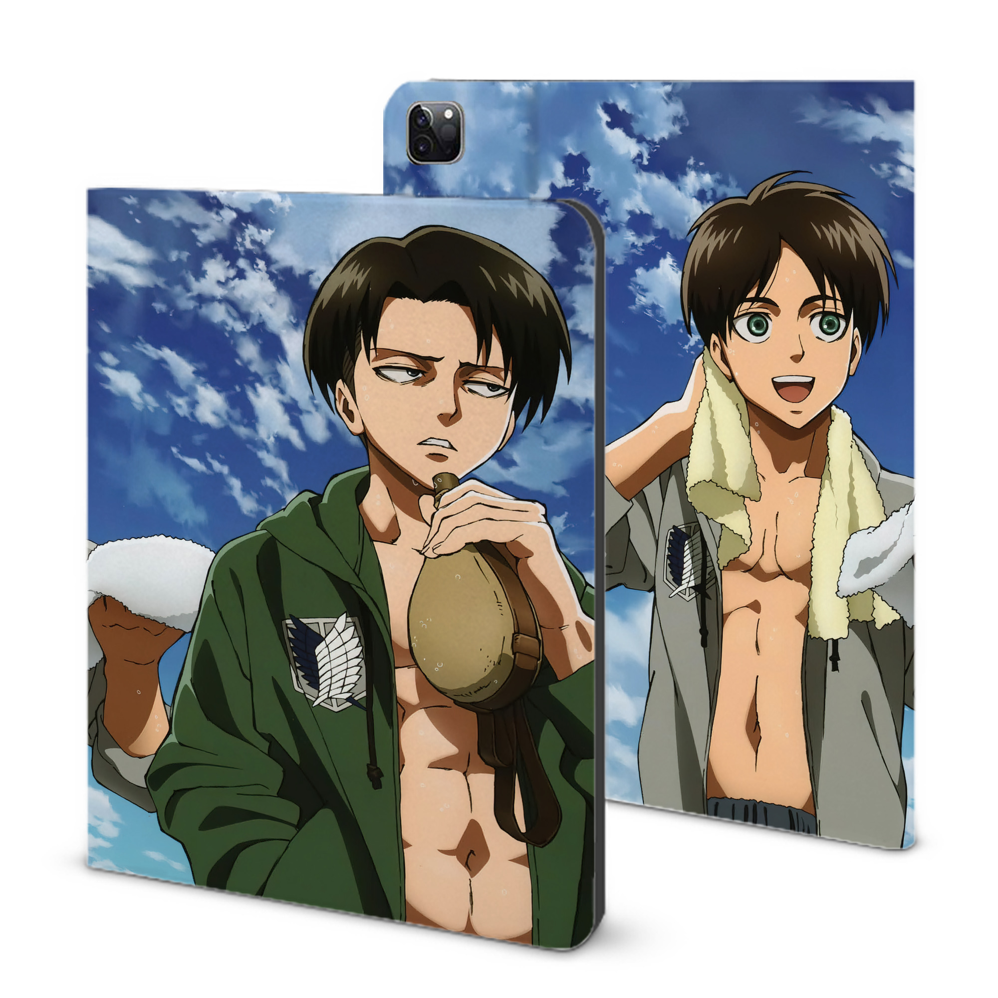 （画像用） 進撃の巨人 Attack on Titan IPad ケース ブック型 PUレザー TPU 耐衝撃 軽量 薄型 ペン収納なし 全面保護 IPad 各モデル対応